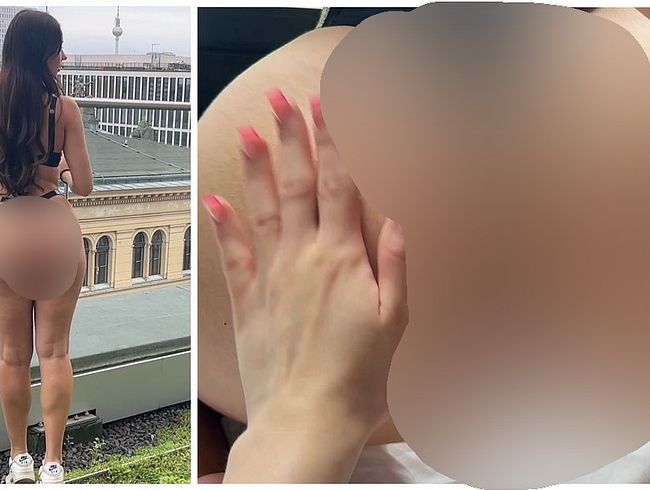 Lia-Fox's Porno Video: Naked Walk über den Dächern Berlins. Freundin filmt mich!