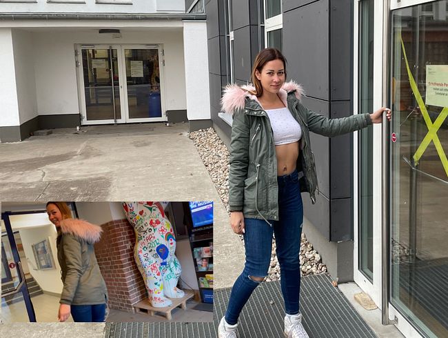 Lia Fox Porno Video: cream**e in der Uni! Vom Hausmeister erwischt und trotzdem weitergefi**t!